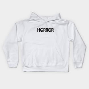 Horror being terrifying typography design Kids Hoodie